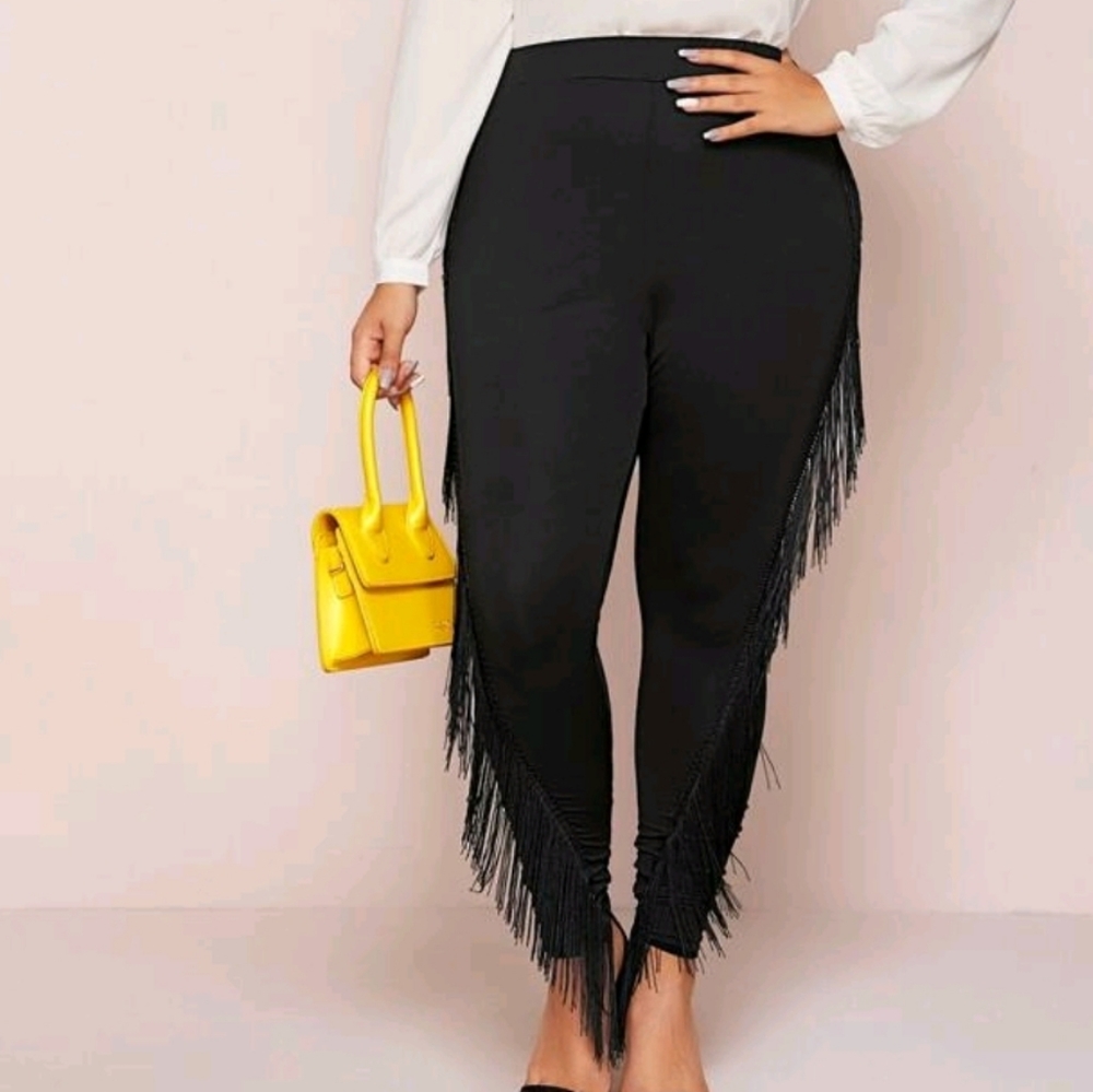 NEW Black Fringe leggings